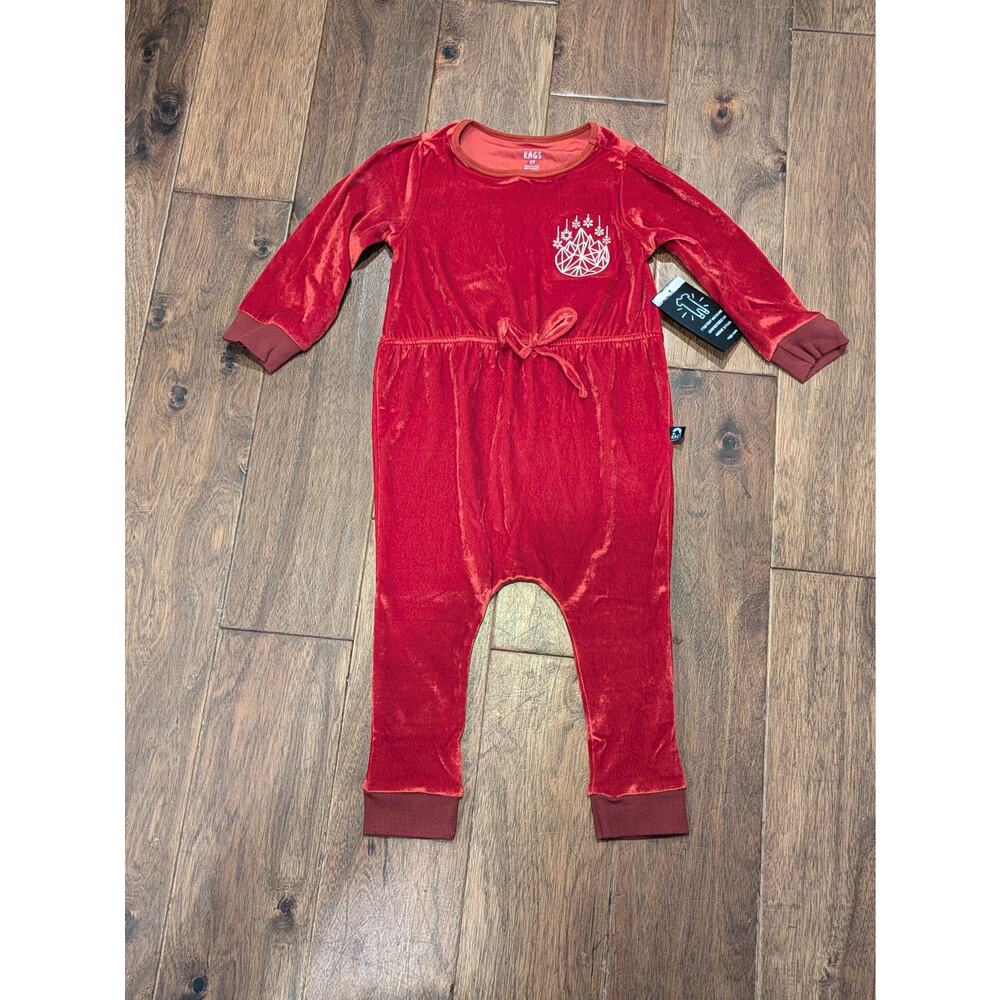 NWT RAGS Red Christmas One Piece Romper size 2